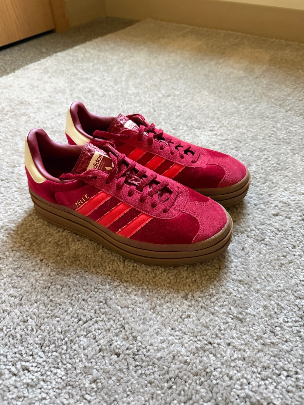 adidas Gazelle Women's Burgundy and Red Suede Sneakers